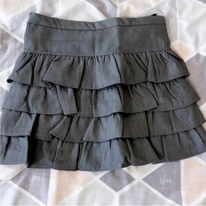 Charcoal Ruffled Mini Skirt